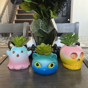 Pastel Goth Faux Succulent Set